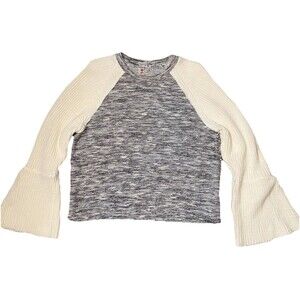 Anthropologie Dolan Sweater Left Coast Collection Bell Sleeve Raglan Gray L USA